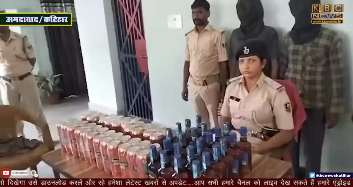 अमदाबाद पुलिस की सफलता: शराब तस्करों को हत्थे लगाए, 33 लीटर विदेशी शराब जब्त